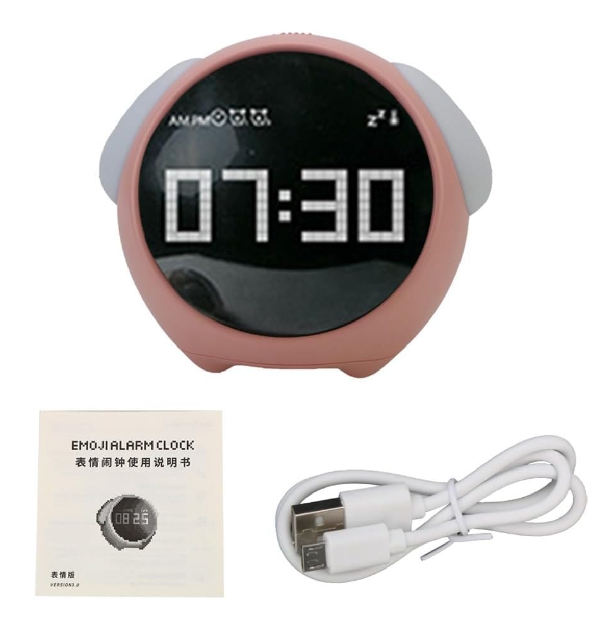 Miniatura 2 de Reloj Despertador Emoji Infantil Con Luz